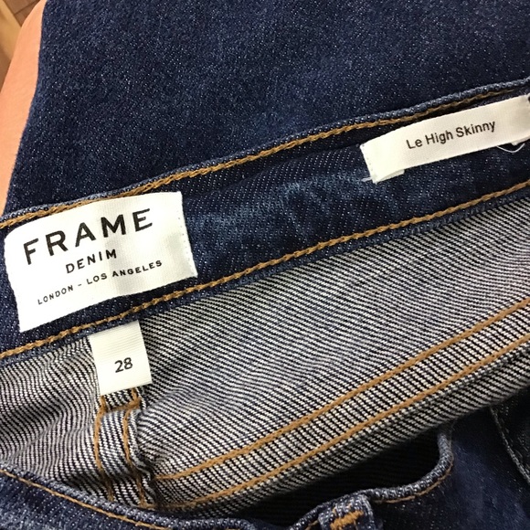 Frame Le High Destroyed/Raw Hem Skinny Jeans - Picture 7 of 10